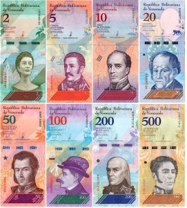 Wenezuela - 8 banknotów 2-500 Bolivares Sob. 2018