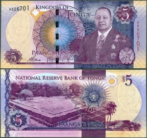 Tonga - 5 paanga ND/2015 * P45 