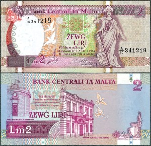 Malta - 2 liri 1967 (1994) * P45a