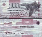 Wyspy Owcze - 1000 Kronur 2011 * P33 * ptak