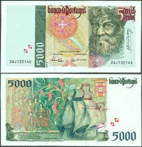 Portugalia - 5000 escudos 1998 * P190d * Słania