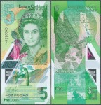 Karaiby Wschodnie - 5 Dollars 2021 * W56 * Elżbieta II * polimer