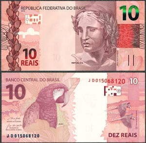 Brazylia - 10 Reais 2010 (2020) * P254e * papuga