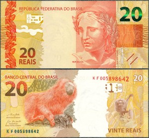 Brazylia - 20 Reais 2010 (2020) * P255e * małpa