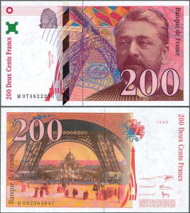 Francja - 200 Francs 1999 * P159c * Eiffel