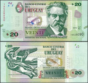 Urugwaj - 20 Pesos Urug. 2015 * P93a * Seria G