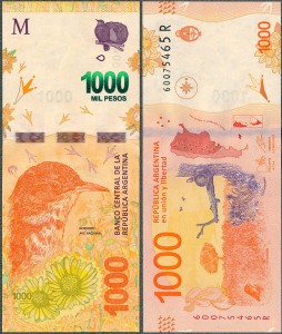 Argentyna - 1000 Pesos 2017 * P366d * ptak * R