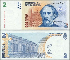 Argentyna - 2 Pesos ND/2010 * P352g * L