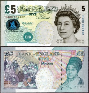 Anglia - 5 Pounds 2002 * P391b * Elżbieta II