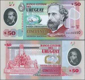 Urugwaj - 50 Pesos Ur. 2021 (2024) * W102b * polimer * B