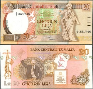 Malta - 20 Liri 1967 (1989) * P44
