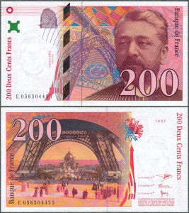 Francja - 200 Francs 1997 * P159b * Eiffel