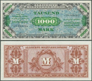 Niemcy - Okupacja Aliancka - 1000 Mark 1944 * P198c