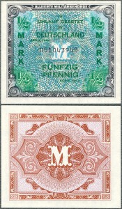 Niemcy - Okupacja Aliancka - 1/2 Mark 1944 * P191a