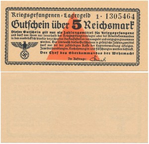 Niemcy - 5 Mark ND/1939 * KGL * obozy jenieckie