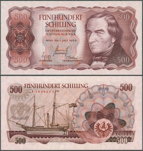 Austria - 500 Schilling 1965 * P139 * Josef Ressel