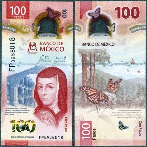 Meksyk - 100 Pesos 2025 * 100 Lat Banku * polimer FP