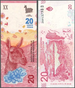 Argentyna - 20 Pesos ND/2017 * P361 * lama guanaco