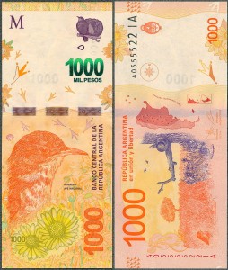 Argentyna - 1000 Pesos 2017 * P366e * ptak