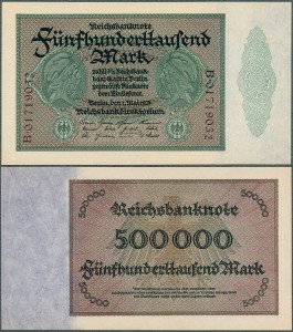 Niemcy - 500.000 Mark 1923 * P88b * DEU-99d * B