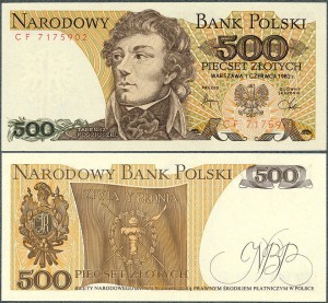Polska - 500 Złotych 1982 * Kościuszko * seria CF