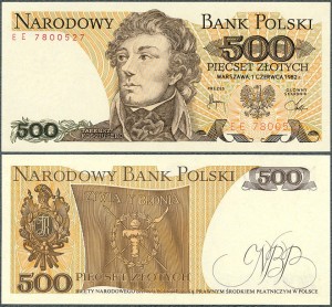 Polska - 500 Złotych 1982 * Kościuszko * seria EE