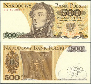 Polska - 500 Złotych 1982 * Kościuszko * seria EK