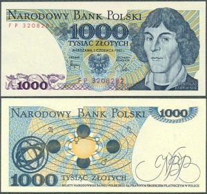Polska - 1000 Złotych 1982 * Kopernik * seria FP