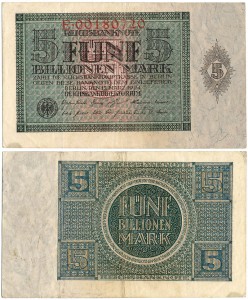 Niemcy - 5 Billionen Mark 15.3.1924 * P141 * st. 3