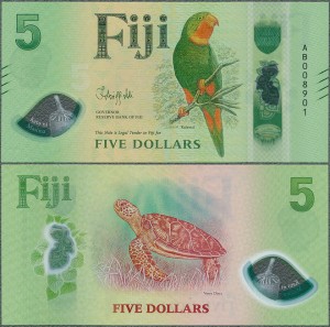 Fidżi - 5 Dollars ND/2026 * W125 * papuga * polimer 