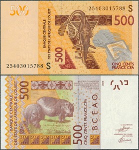 Gwinea Bissau - 500 franków 2025 S * P919S * hipopotam