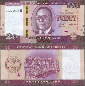 Liberia - 20 Dollars 2024 (2026) * W39b