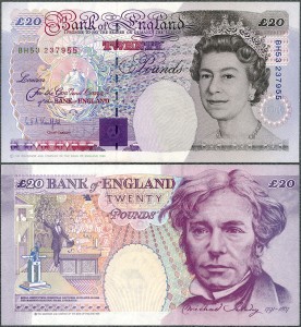 Anglia - 20 Pounds 1993 * P387a * Elżbieta II 