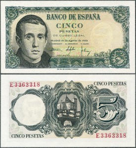 Hiszpania - 5 Pesetas 1951 * P140 * Jaime Balmes