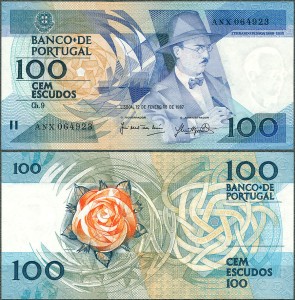 Portugalia - 100 escudos 1987 * P179b * Pessoa