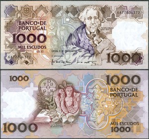 Portugalia - 1000 escudos 1992 * P181i * T. Braga