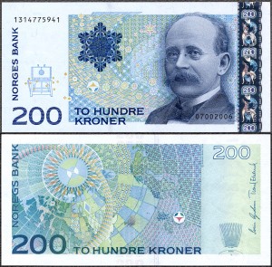Norwegia - 200 Kroner 2006 * P50d * Birkeland