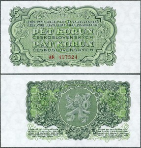 Czechosłowacja - 5 Korun 1953 * P80a (druk ZSRR)