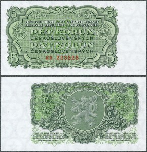 Czechosłowacja - 5 Korun 1953 * P80b (druk CSRS)