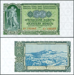 Czechosłowacja - 50 Korun 1953 * P85b (druk CSRS)