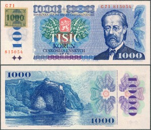 Czechy - 1000 Korun 1993 * P3a * znaczek klejony