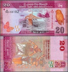 Sri Lanka - 20 Rupees 2022 * P123i * motyl i sowa