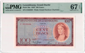Luksemburg - 100 Francs 1956 * PMG 67 EPQ