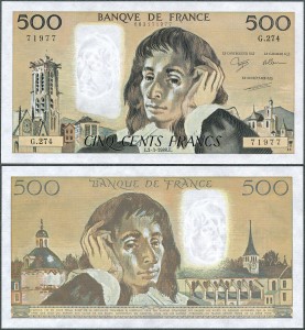 Francja - 500 Francs 1988 * P156g * Pascal