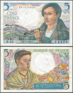 Francja - 5 Francs 1943 * P98a * pasterz