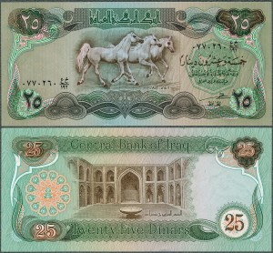 Irak - 25 Dinars 1982 * P72b * konie * 175x80 mm