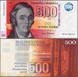 Finlandia - 500 Markkaa 1986 (1991) * P120 * Litt. A 