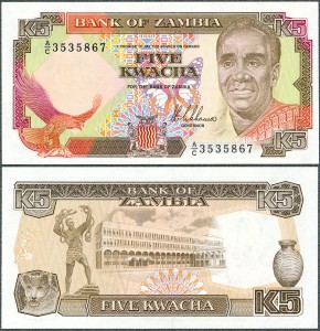 Zambia - 5 Kwacha ND/1989 * P30