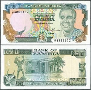 Zambia - 20 Kwacha ND/1991 * P32b