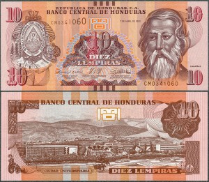 Honduras - 10 Lempiras 2022 * P99e * druk PWPW 